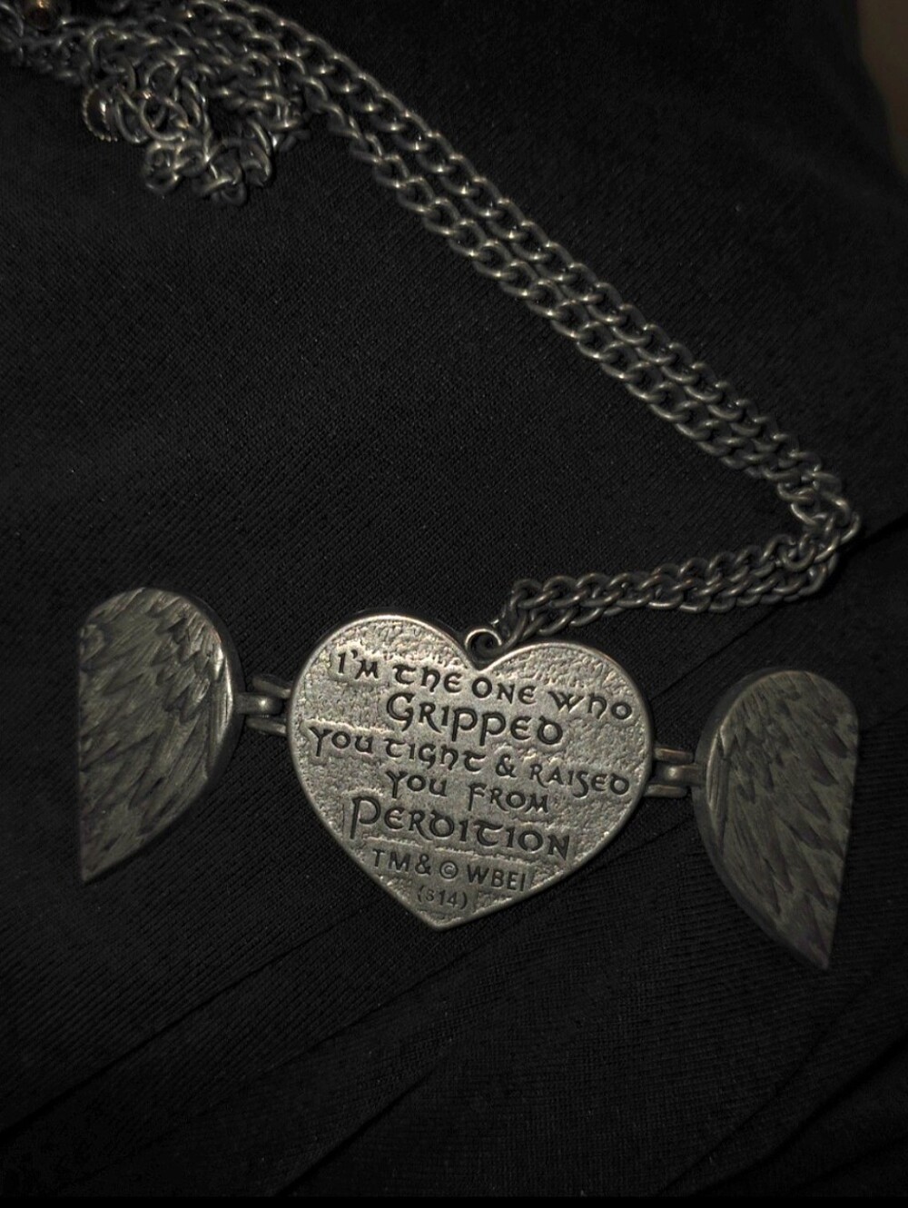 Supernatural Join The Hunt Bioworld Pewter Heart Castiel Wings Locket NWOT - Picture 10 of 17